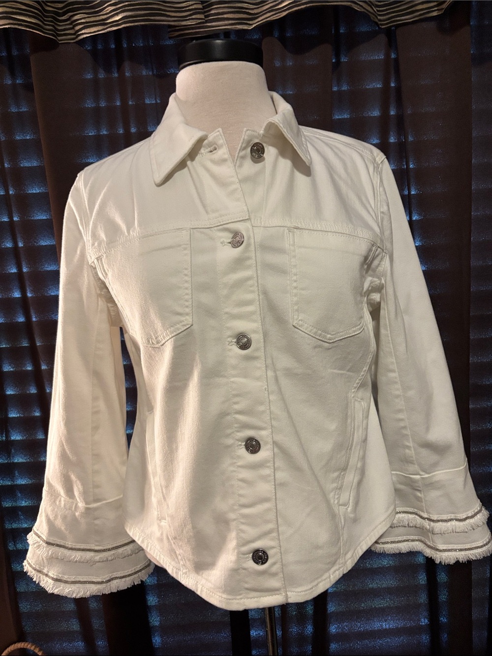 Chico’s White Denim Women's Button-Front Jacket
